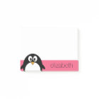 Cute Cartoon penguin Illustration Hot Pink Black