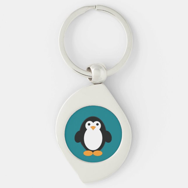 Cute Cartoon Penguin Key Ring (Front)