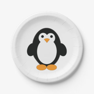 Cute Cartoon Penguin Paper Plate
