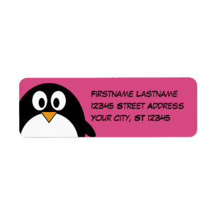 cute cartoon penguin pink and black