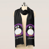 cute cartoon penguin purple scarf (Front)