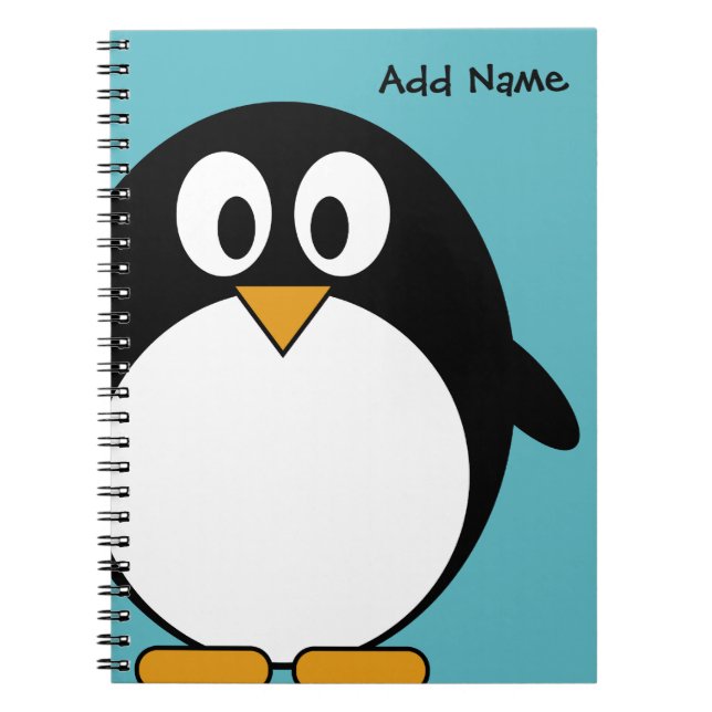 Cute Cartoon Penguin Spiral Notebook (Front)