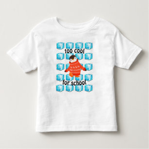 Cute Cartoon Penguin "Too Cool For School"  Toddler T-Shirt