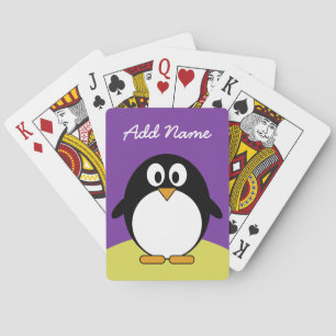 Cute Cartoon Penguin with bright colours Playing Cards