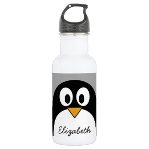 Cute cartoon penguin with grey background 532 ml water bottle