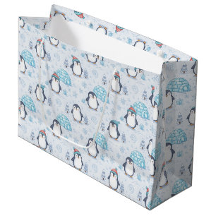 Cute Cartoon Penguins and Igloos Gift Bag
