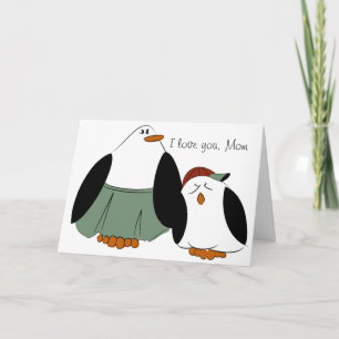Cute Cartoon Penguins Card