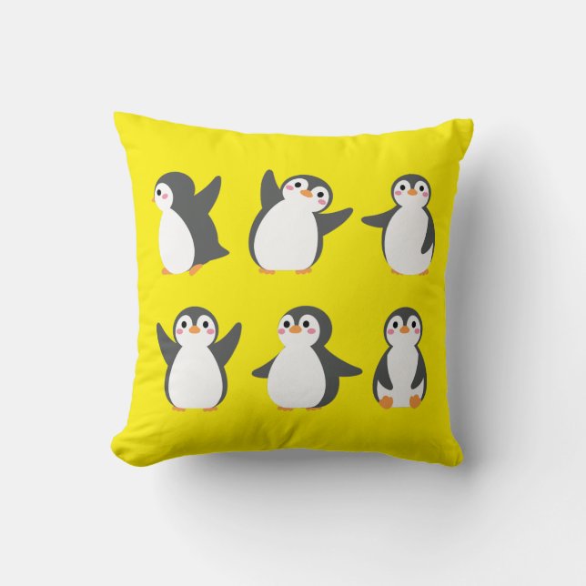 Cute Cartoon Penguins Cushion (Front)