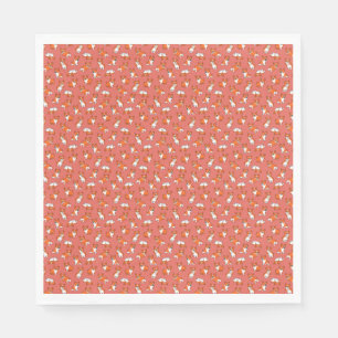 cute cartoon pet dog corgis pattern red background napkin