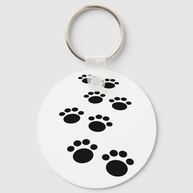 Cute Cartoon Pet Paw Trail Key Ring (Front)