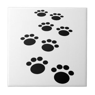 Cute Cartoon Pet Paw Trail Tile