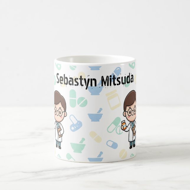 Cute Cartoon Pharmacist Personalized Mug | Custom  (Center)