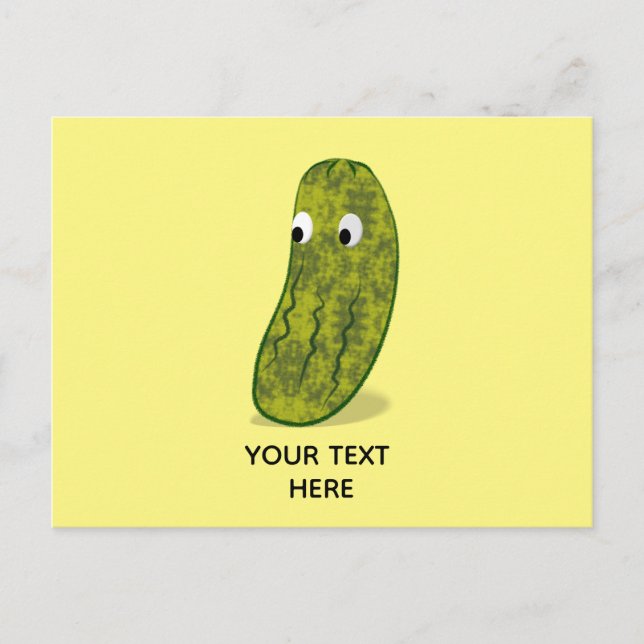 Cute Cartoon Pickle Drawing Postcard (Front)