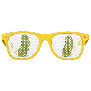 Cute Cartoon Pickle Drawing Retro Sunglasses