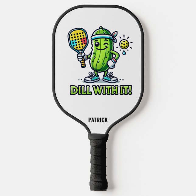 Cute Cartoon Pickle with Paddle Dill with It!  (Front)