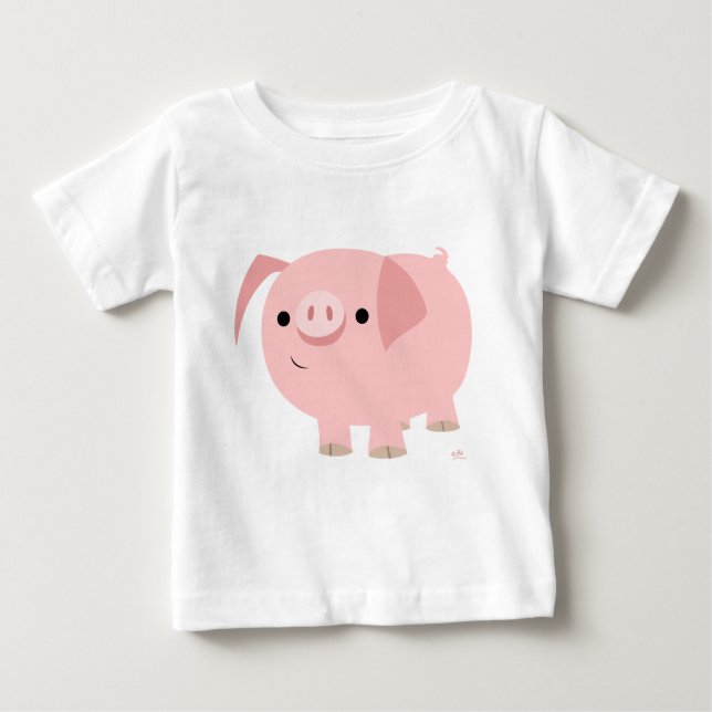 Cute Cartoon Pig Baby T-Shirt (Front)