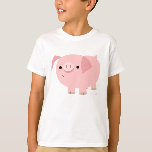 Cute Cartoon Pig Children T-Shirt (Front)