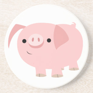 Cute Cartoon Pig Coaster
