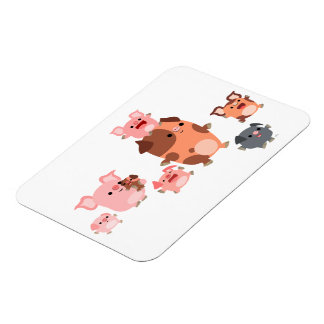 Cute Cartoon Pig Family Flexible Magnet