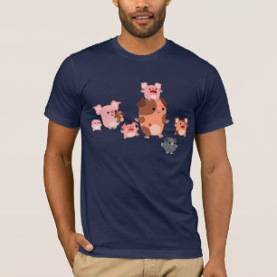 Cute Cartoon Pig Family T-Shirt