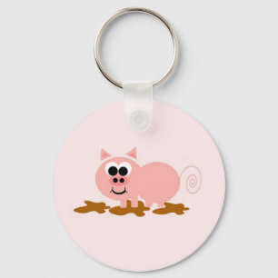 Cute Cartoon Pig Key Ring