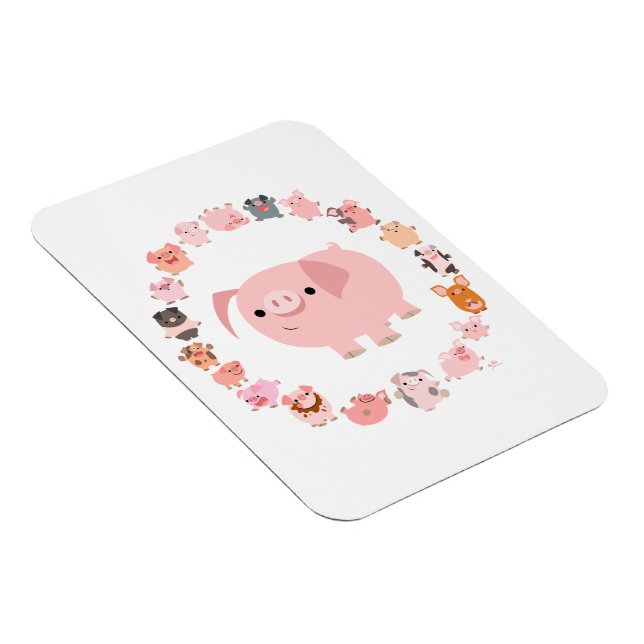 Cute Cartoon Pig Mandala Flexible Magnet (Right Side)