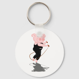 Cute Cartoon Pig Skipping Key Ring