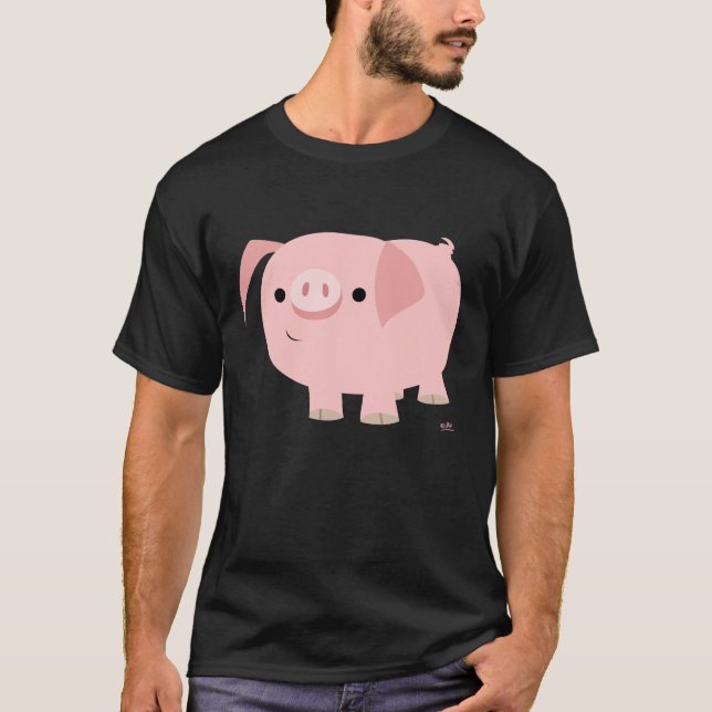 Cute Cartoon Pig T-Shirt (Front)