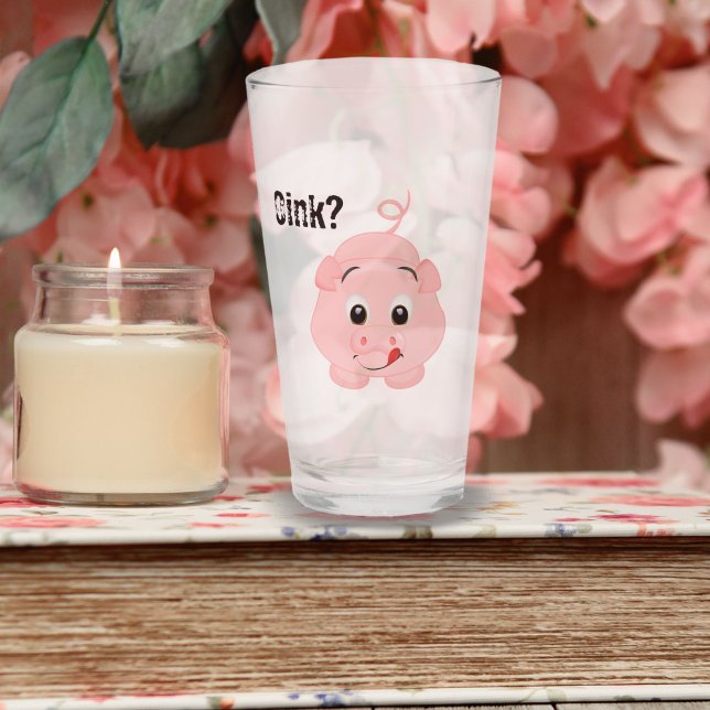 Cute Cartoon Pig With Playful Expression Glass (Creator Uploaded)
