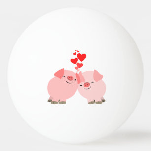 Cute Cartoon Pigs in Love Ping Pong Ball