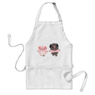 Cute Cartoon Pigs On a Walk Apron
