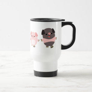Cute Cartoon Pigs On a Walk Commuter Mug