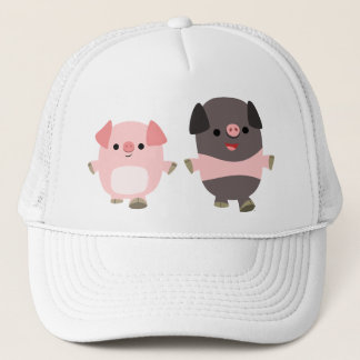 Cute Cartoon Pigs On a Walk Hat