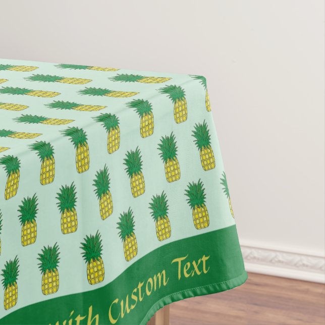 Cute Cartoon Pineapple Tropical Hawaiian Pattern Tablecloth (In Situ)