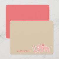 Cute Cartoon Pink Elephant Love Girl Baby Shower