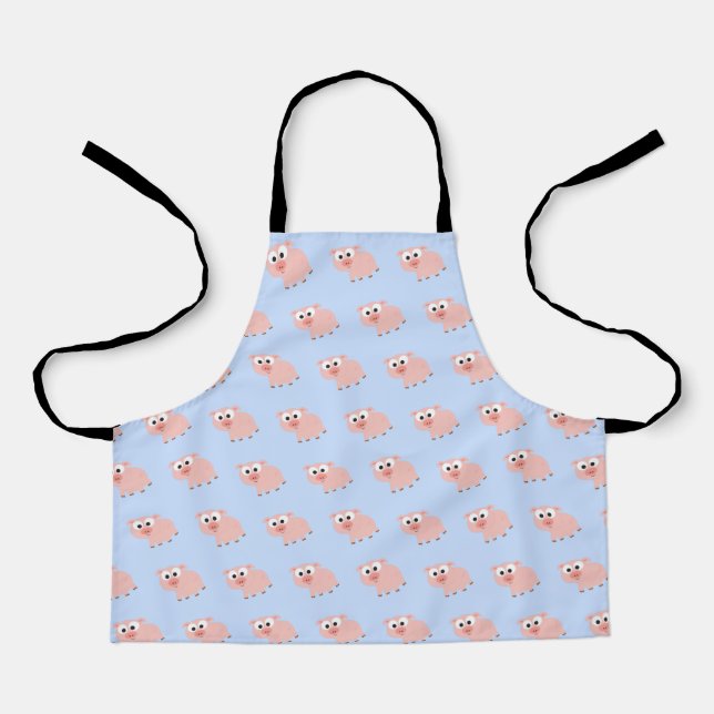 Cute Cartoon Pink Pig Pattern Apron (Front)