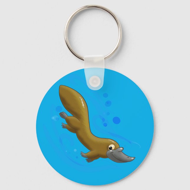 Cute Cartoon Platypus Key Ring (Front)