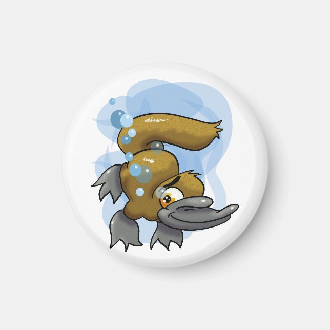 Cute Cartoon Platypus Magnet (Front)