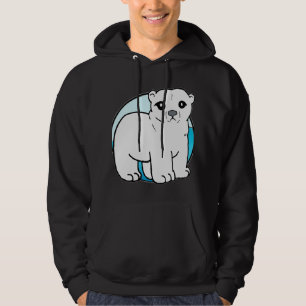 Cute Cartoon Polar Bear for Animal Lovers and Enth Hoodie