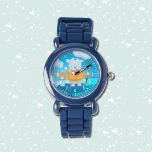 Cute cartoon polar bear kid personalised watch