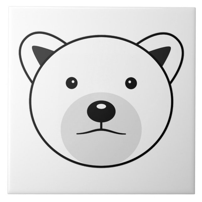 Cute Cartoon Polar Bear Tile (Front)