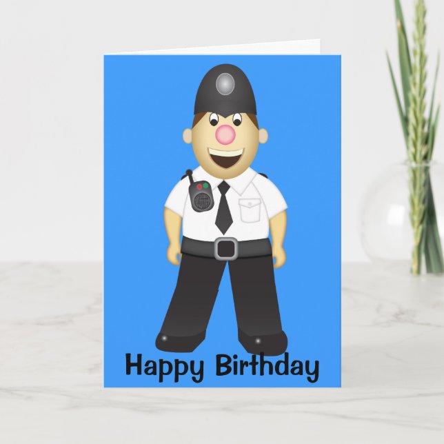 Cute Cartoon Policeman Card (Front)