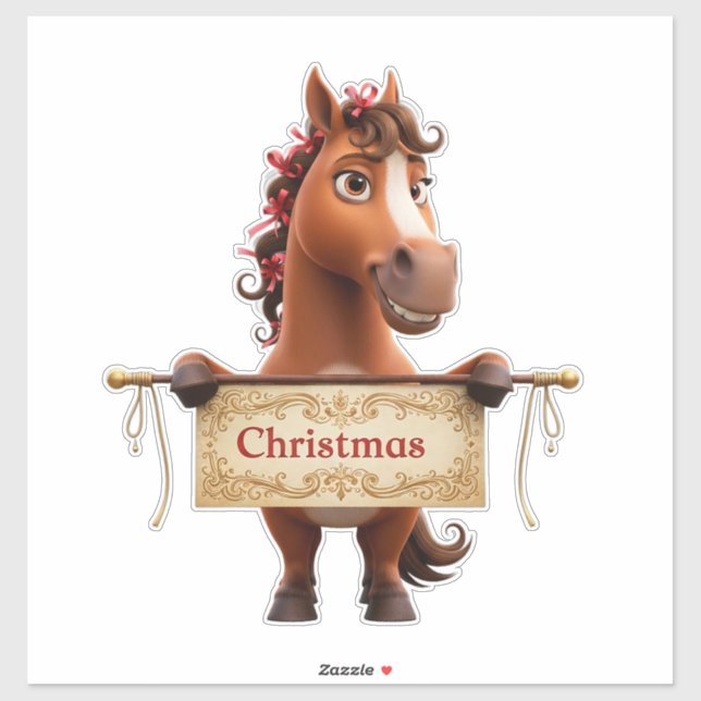 Cute Cartoon Pony With Festive Banner (Sheet)