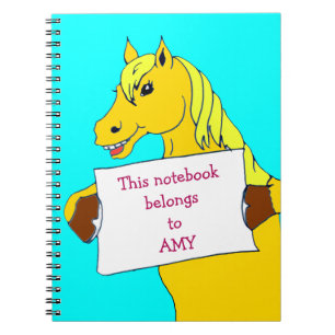 Cute Cartoon Pony with Message Notebook