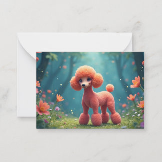Cute Cartoon Poodle Note Card