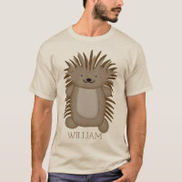 Cute Cartoon Porcupine with Your Name or Text
