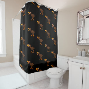 Cute Cartoon Prehistoric Animals Terror Bird  Shower Curtain