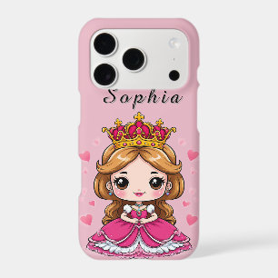 Cute Cartoon Princess in Pink Dress 👑