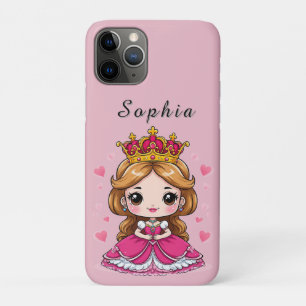Cute Cartoon Princess in Pink Dress 👑 Case-Mate iPhone Case