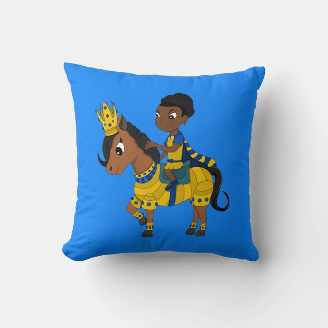 Cute cartoon princess throw pillow (Front)
